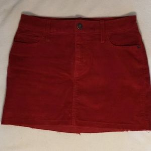 Abercrombie & Fitch red corduroy mini skirt
